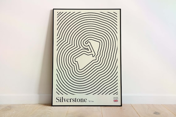 Silverstone F1 Track Poster: Bauhaus Style Formula One Art (Digital Download)