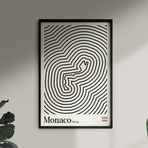 Formula One Monaco Grand Prix Digital Download Car Posters Illustration Prints Wall Art for Kids Boys Room Decor Garage Home Office Decor