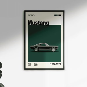 Digital Download Mid-century 1960s Ford Mustang Poster Gift | Etsy