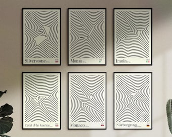 Pósteres Bauhaus de F1: Láminas artísticas de Fórmula 1 (Descarga digital)