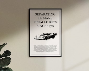 Póster retro del Porsche 917: Arte mural para entusiastas de los coches (descarga digital)