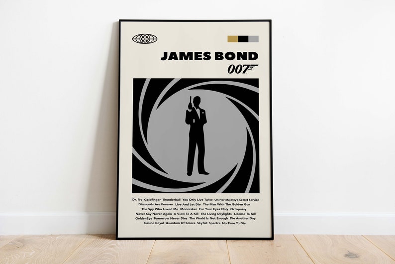 Digital Download Mid-century James Bond Poster Birthday Wall - Etsy