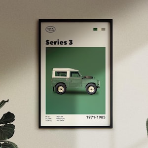 Póster de Land Rover Serie 3 con descarga digital, impresión para coche, cumpleaños, impresión de pared, decoración de pared retro, regalo, día del padre