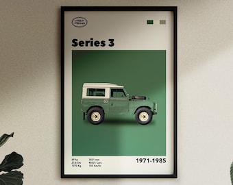 Póster de Land Rover Serie 3: Arte mural de coches retro (descarga digital)