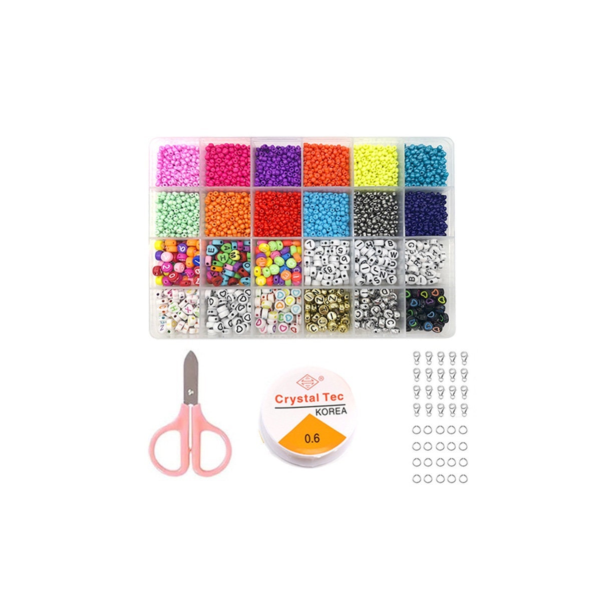 Generic 4mm Beads For Bracelets Making Kit, Alphabet Kit For