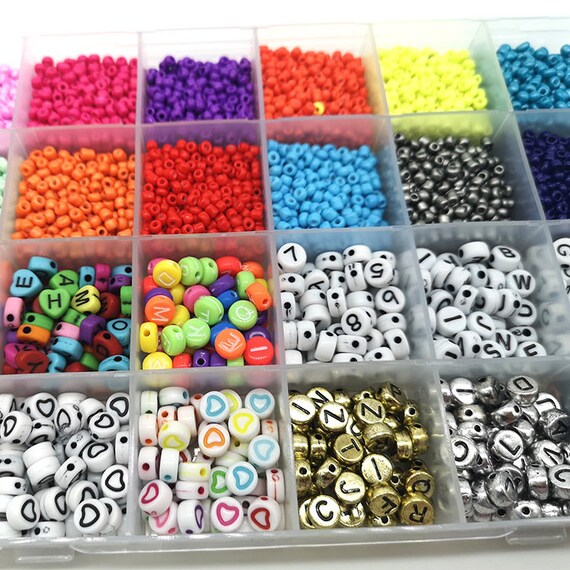 Jewelry Making Kit 3mm Glass Seed Beads and Alphabet Letter Beads for  Jewelry Making and Crafts Beads for Name Bracelets Making Kit 