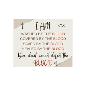 Washed by the Blood, Christian Poster, Gift, Satin Posters (300gsm) Religious Faith Wall Art Decor
