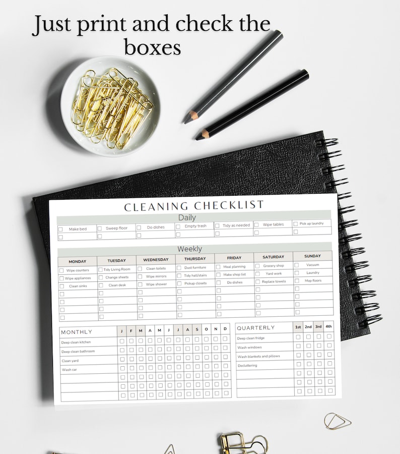 Editable Cleaning Checklist Schedule, ADHD Cleaning List, Household ...