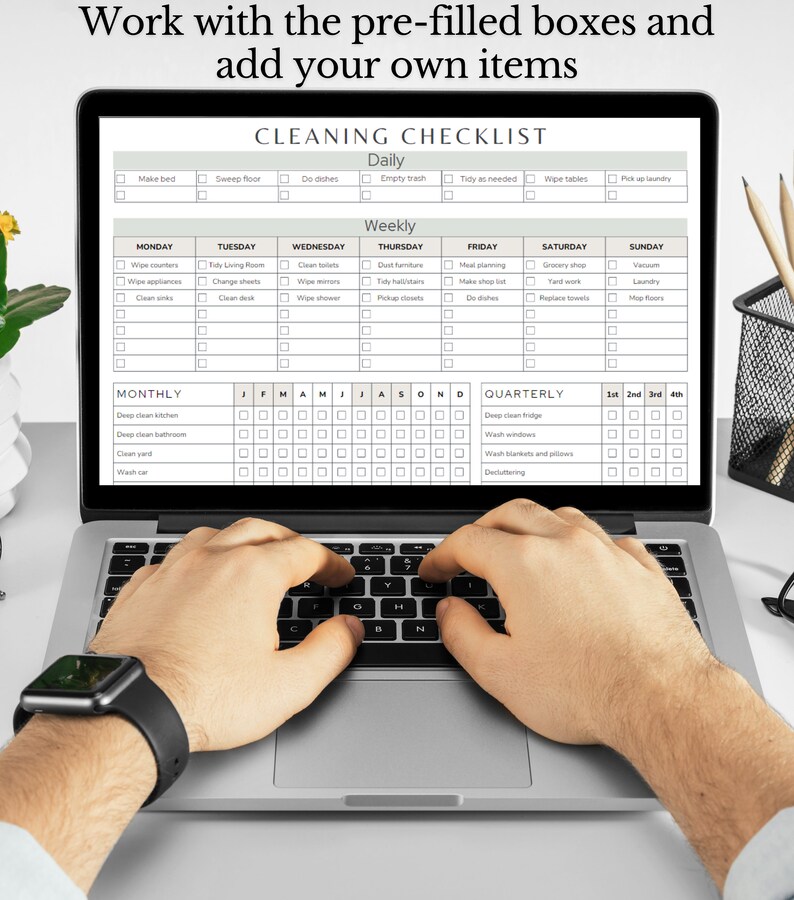 Editable Cleaning Checklist Schedule, ADHD Cleaning List, Household