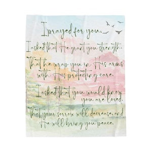 Inspirational Healing Prayer Blanket, Religious Thoughtful Gift, Velveteen Plush Blanket,