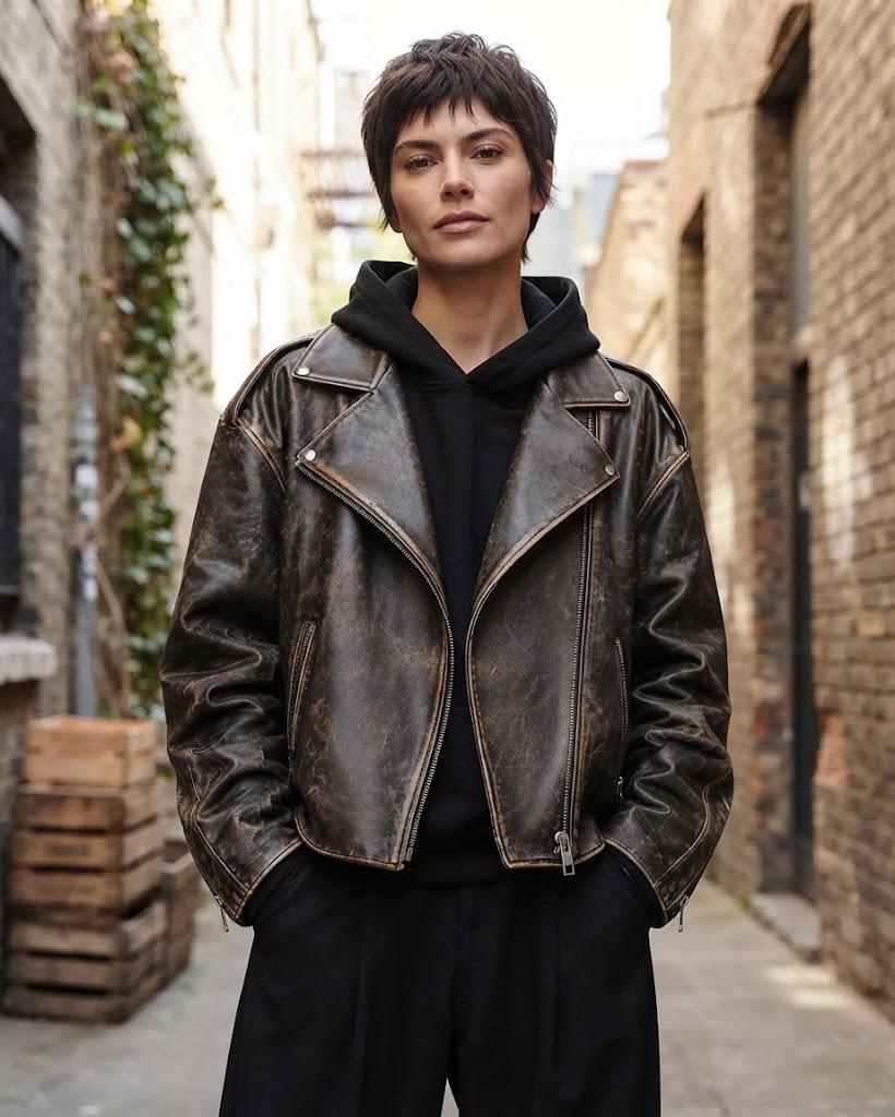Y2k Leather Jacket - Etsy