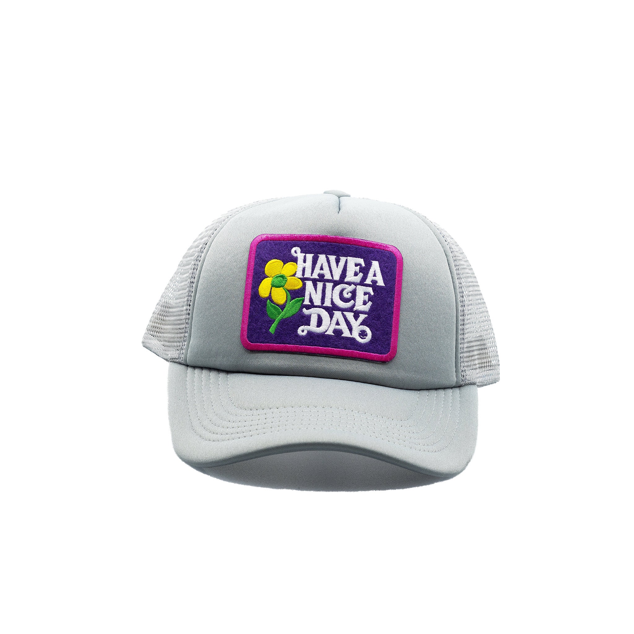 Gray Trucker Hat With Mesh Snap 