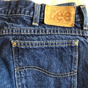 Vintage Lee Jeans: 1970s Dark Wash Straight Leg Denim (42x32)