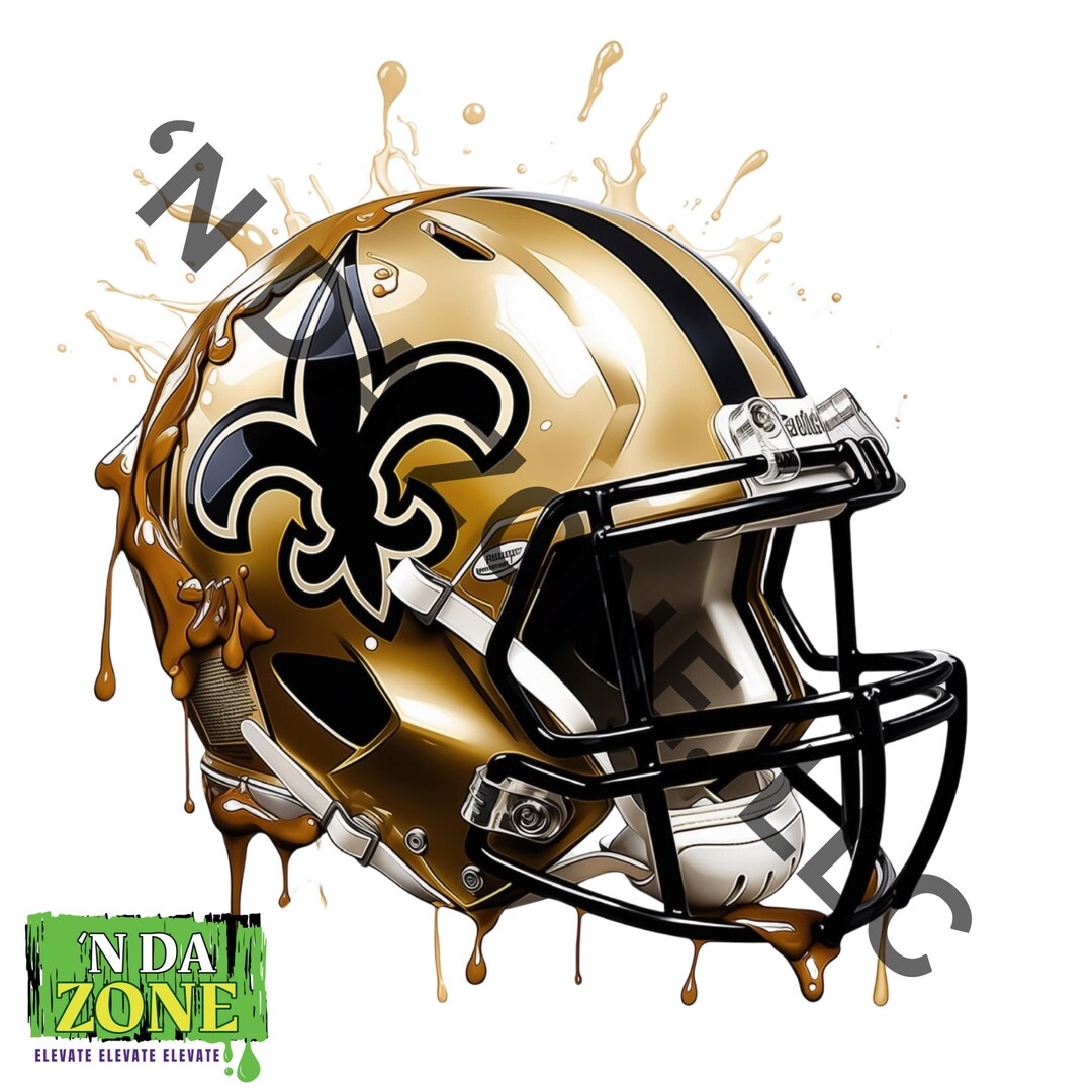 Graffiti Saints Football Helmet Printable Art Abstract Gold Etsy