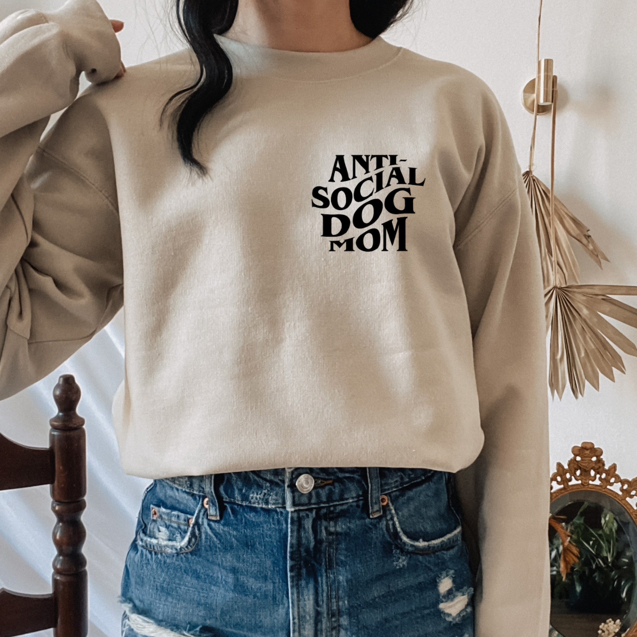 Antisocial Dog Mom Sweatshirt Dog Mom Gifts for Women Anti - Etsy UK