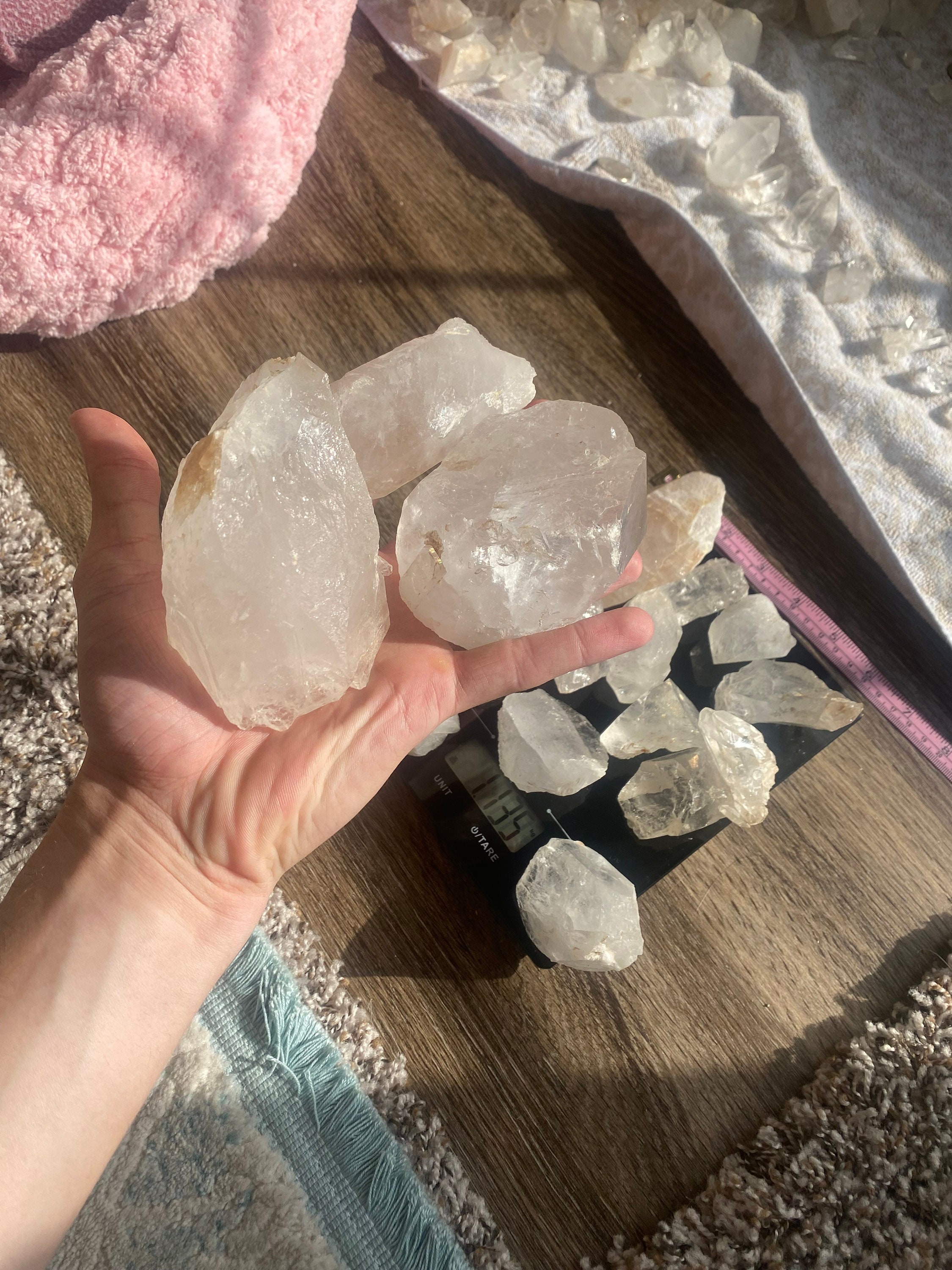 Large Quartz Crystal Chunks Flintknapping Decoration, Imperfect Bulk