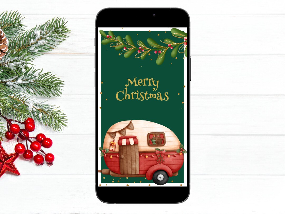 Digital Camping Christmas Card RV Christmas Card Camper Christmas Card