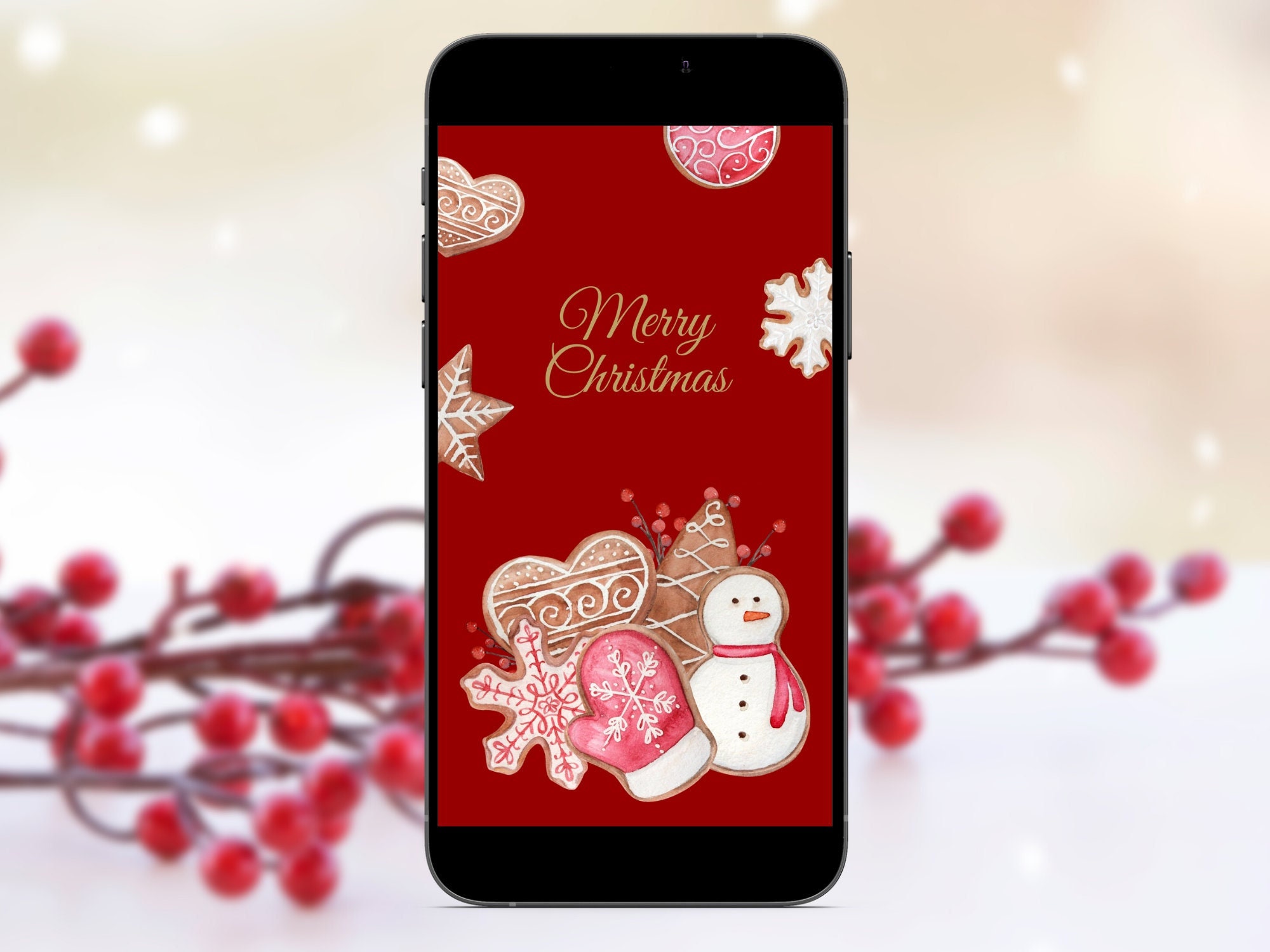 Digital Christmas Card Happy Holidays Ecard Merry Etsy