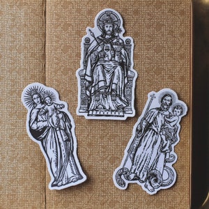 Holy Family Sticker Bundle - Christ the King - Regina Coeli Queen of Heaven - St. Joseph Terror of Demons - Catholic Sticker