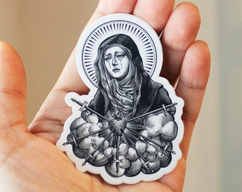 Mater Dolorosa Sticker - Blessed Virgin Mary - Our Lady of Sorrows - Catholic Sticker