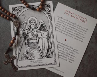 4x6 St. Michael the Archangel Prayer Card - Catholic Holy Card - Catholic Saint Prayer Card