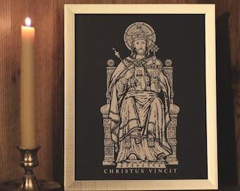 Christ the King // Christus Vincit - Katholischer Wand-Kunst-Druck *Rahmen nicht inbegriffen*