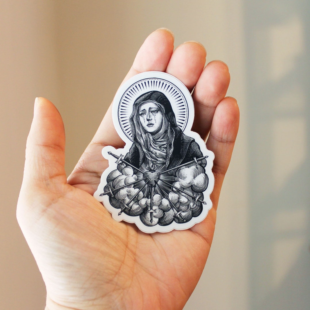 Mater Dolorosa Sticker - Blessed Virgin Mary - Our Lady of Sorrows ...