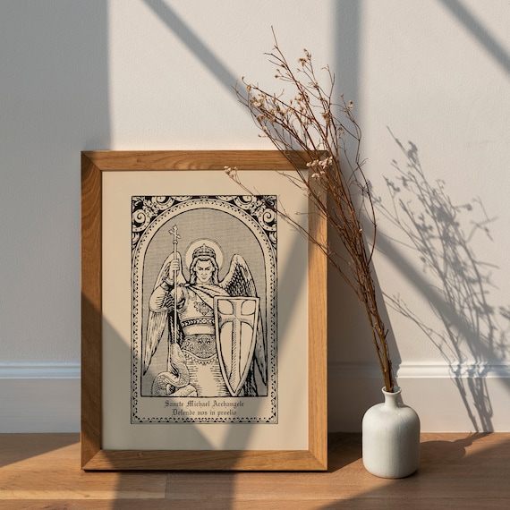 St. Michael the Archangel Catholic Wall Art Print *frame not included*