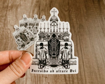 Latin Mass Introibo ad altare Dei Catholic Sticker