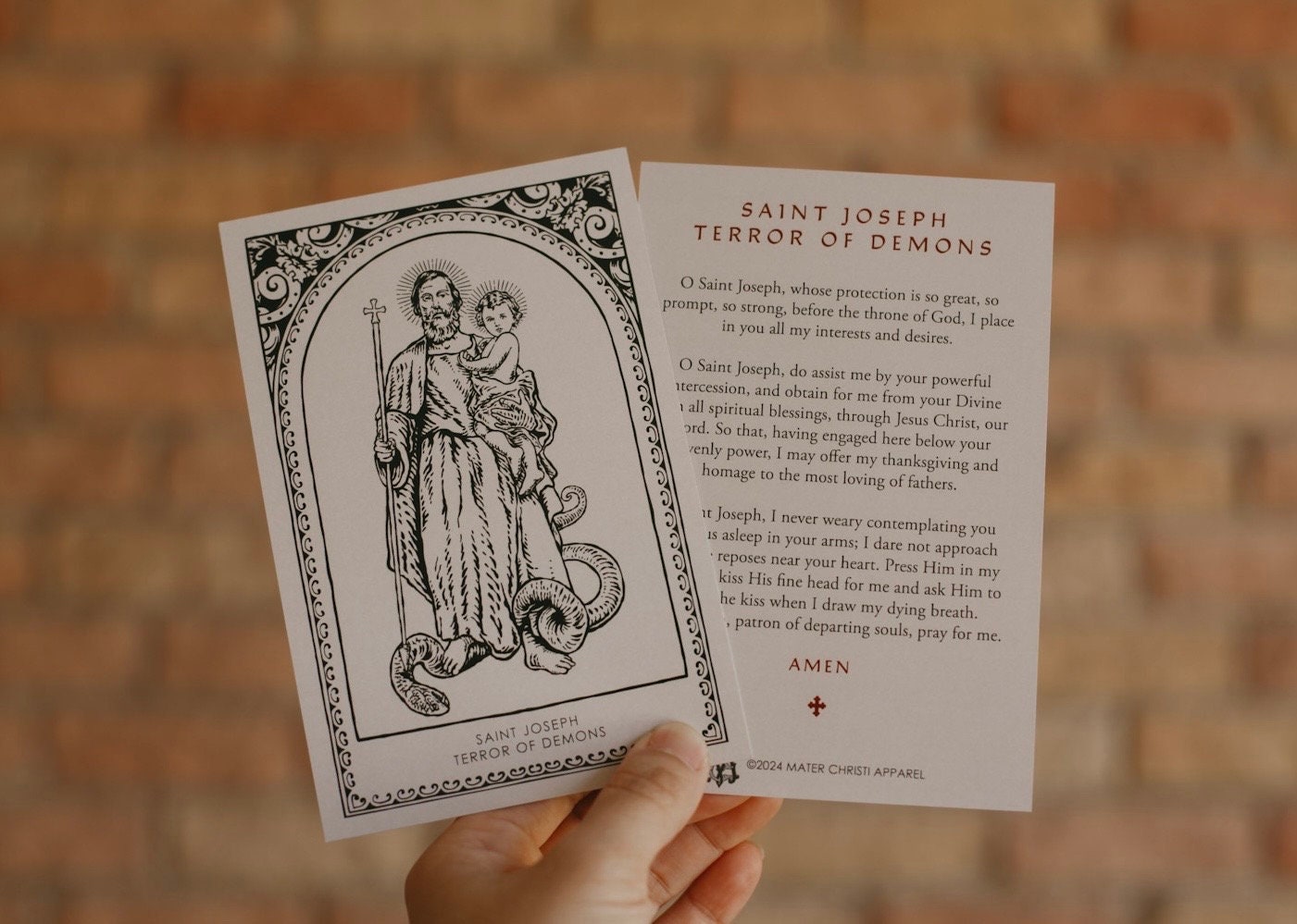 4x6 St. Joseph Terror of Demons Prayer Card - Catholic Holy Card - Catholic Saint Prayer Card