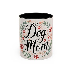 Dog Mom Accent Coffee Mug - Perfect Gift for Pet Lovers, Decorative Coffee Cup, Animal Lover Mug, Cute Dog Mug, Mother&#39;s Day Gift