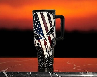 Punisher Flag 40 oz Tumbler: Patriotic Gift