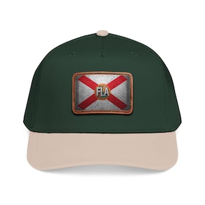 Florida Flag Leather Patch Baseball Cap | FLA Rectangle