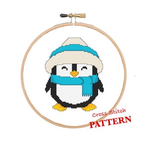 Blue Penguin | Cross Stitch Pattern | Easy and Fun DIY pdf Chart Download