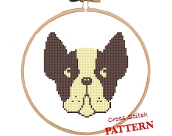 Frenchie | Fun Modern DIY French Bulldog .pdf Cross Stitch Pattern