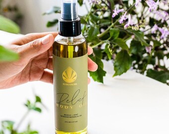 Natural Body Oil - Massage Oil with Essential Oils and Arnica- Sore Muscle Massage Oil - Gift for Athletes - Bath Oil - Gift for Him