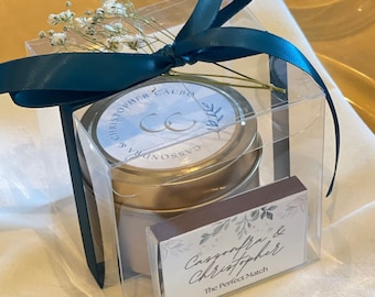 Wedding Favors Candles, Personalized Candles with matches, Wedding Favors for Guests in Bulk, Custom Wedding Favor, Corporate Gifts