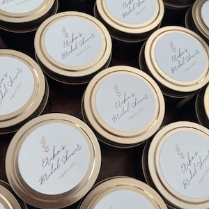 Custom Wedding Favor, Custom Candles, Wedding Favors for Guests in Bulk, Custom Bridal Favors, Wedding Shower Favor, Soy Candles - 4oz