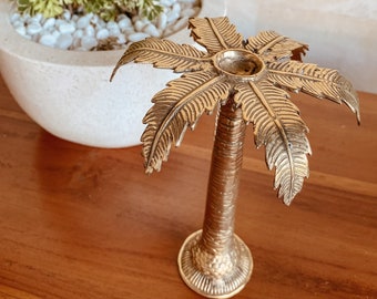 Kerzenständer/Kerzenhalter Palme gold aus Messing