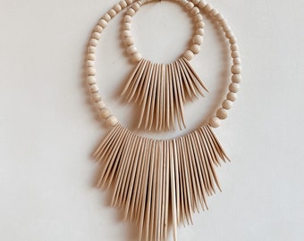 Holz Wanddeko Holzperlen Boho Cuttle Wood