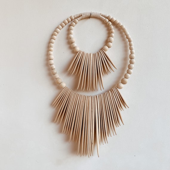 Holz Wanddeko Holzperlen Boho Cuttle Wood