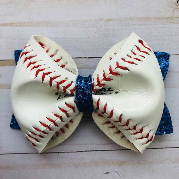 Baseball glitter hair bow, toddler baseball bow, Sister baseball glitter hair clip