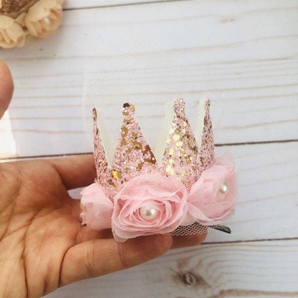 Toddler/baby birthday crown hair clip, birthday girl crown, birthday party crown hair clip