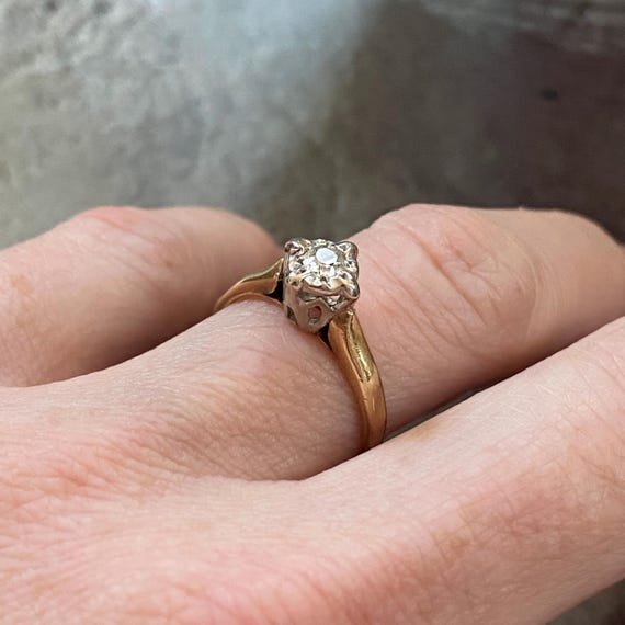 Refined 14K Diamond Solitaire Ring - image 2