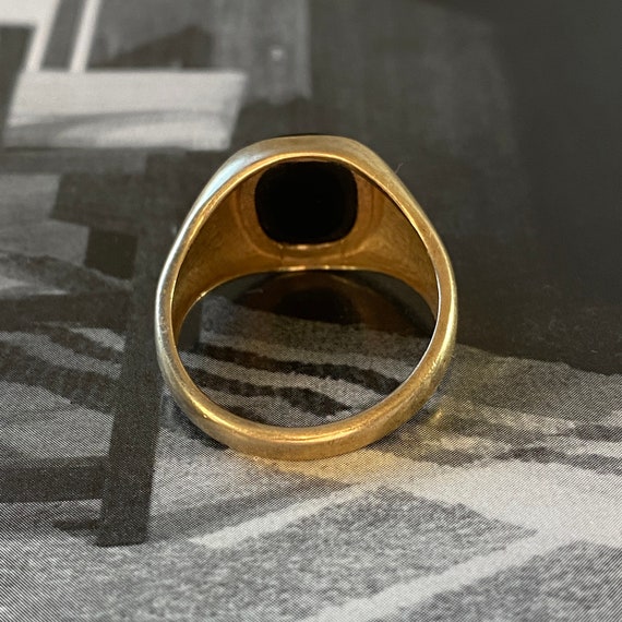 Vintage Onyx Signet Ring - image 5