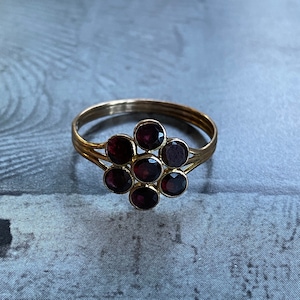 Georgian Garnet Cluster Ring