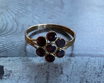 Georgian Garnet Cluster Ring