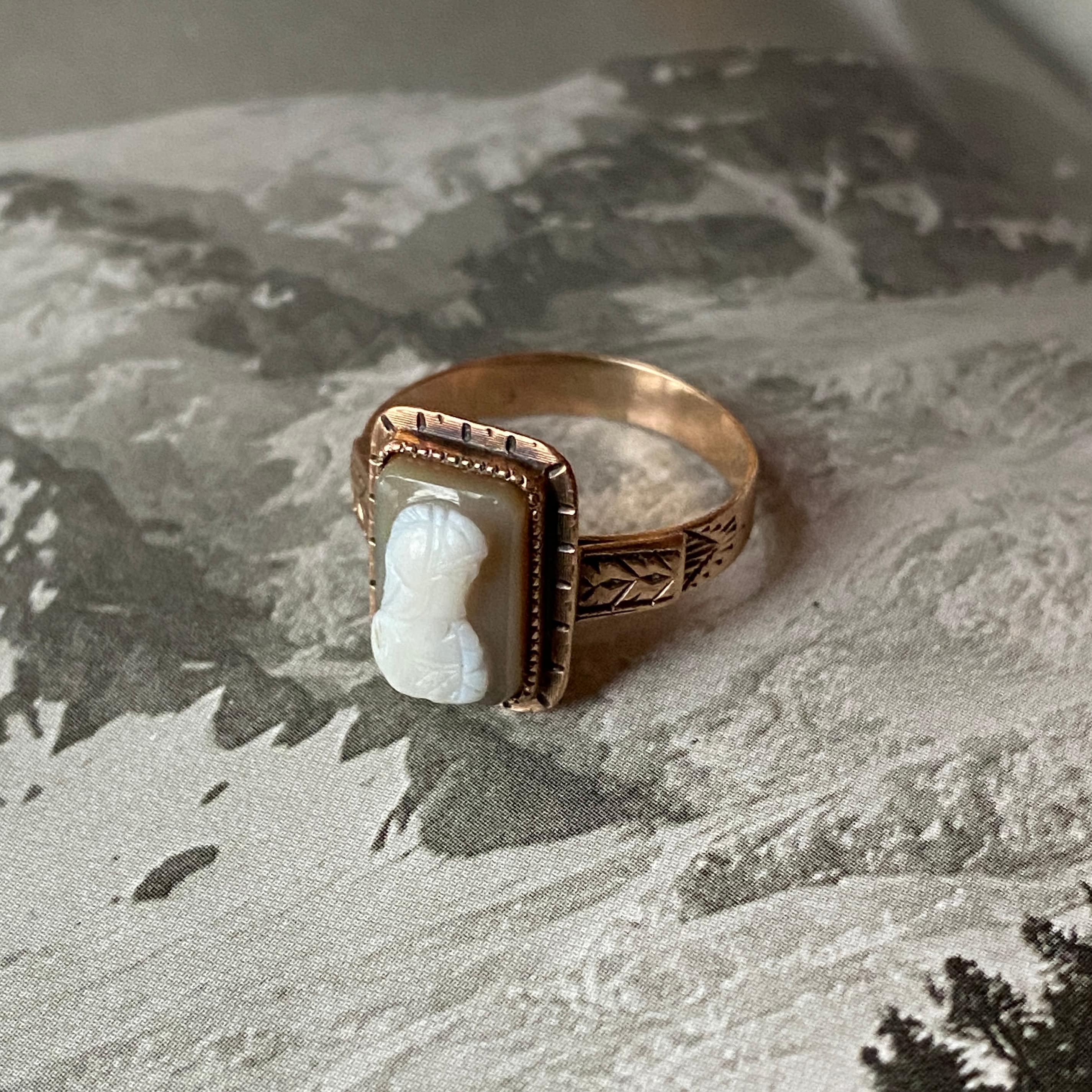 Victorian Rectangle Cameo Ring - Etsy