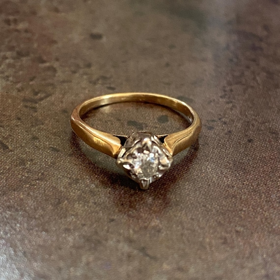 Refined 14K Diamond Solitaire Ring - image 4