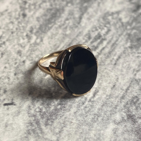 Onyx Shadow 10K Ring - image 1